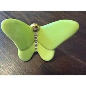 Rare Retired Nora Fleming Mini Lime Green Butterfly with Gold Accents A255 NF